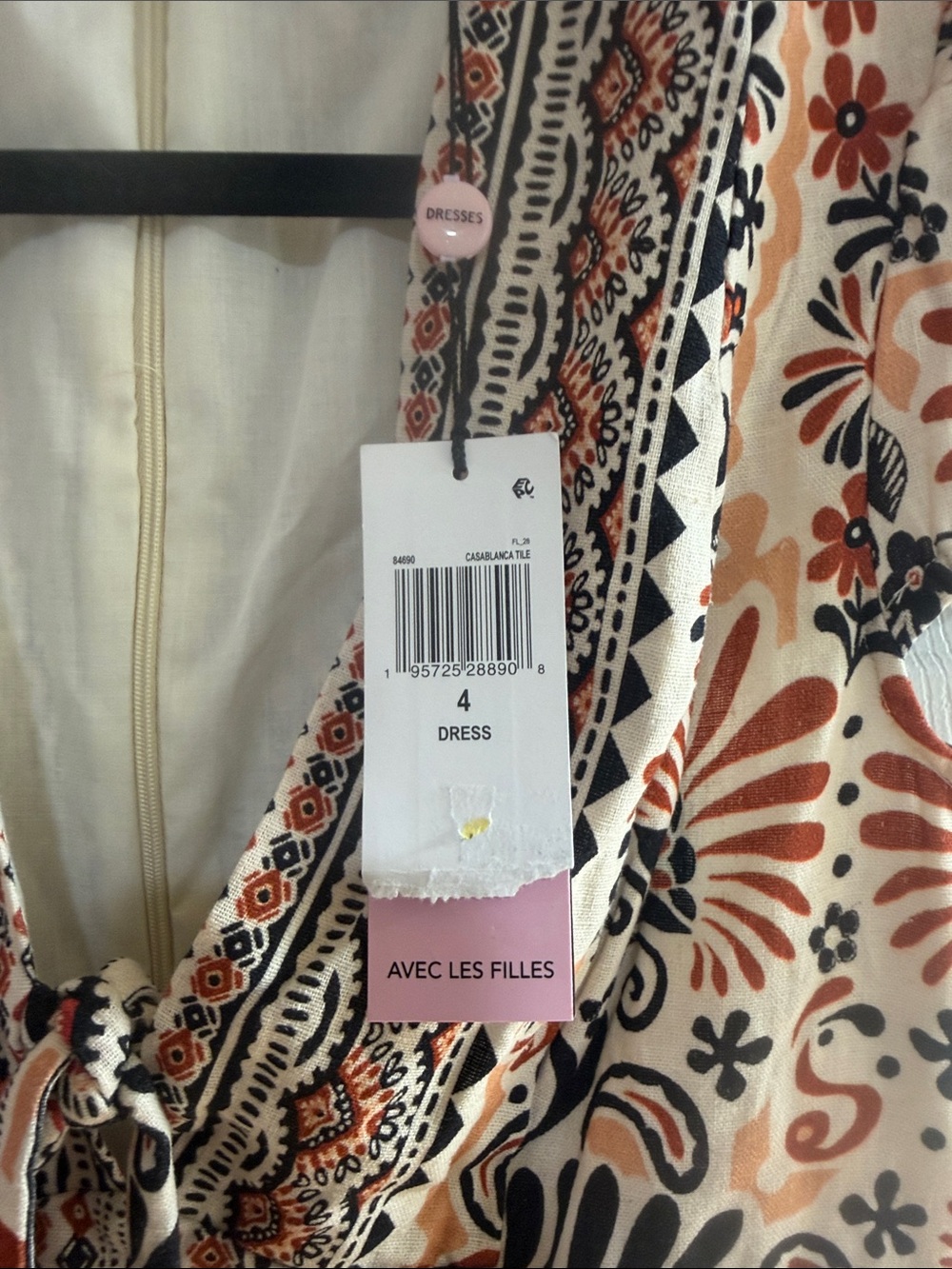 Avec Les Filles Beige and Black Floral Print Mini Dress - Picture 6 of 11